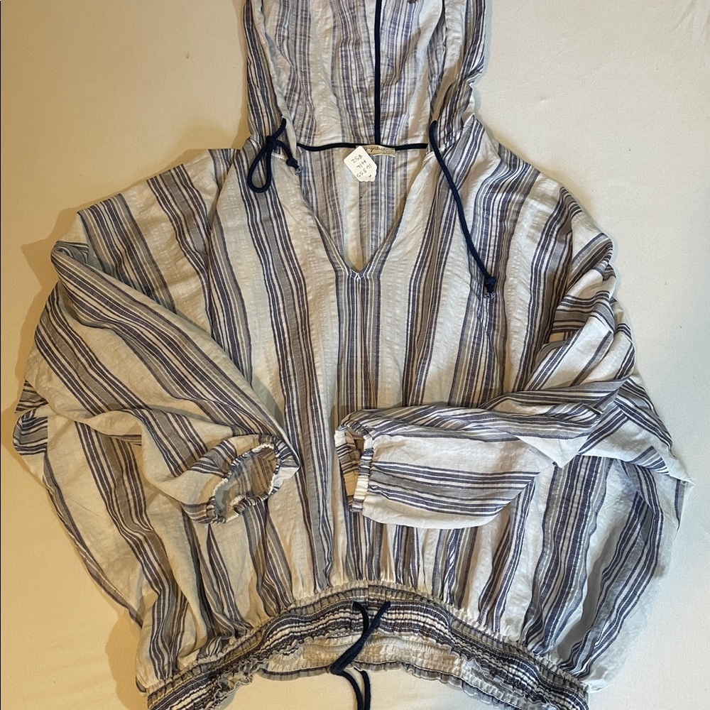 NWT M/L Hooded Hamptons Boutique Beach Top